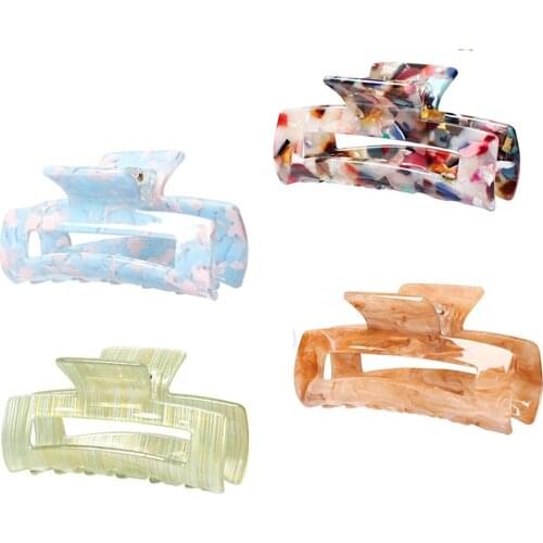 Hair Claw Clips 4PCS/SET Acrylic Hair Banana Barrettes Hair Accessories For Women Girls Korean Hair Clips & Pins Barrettes