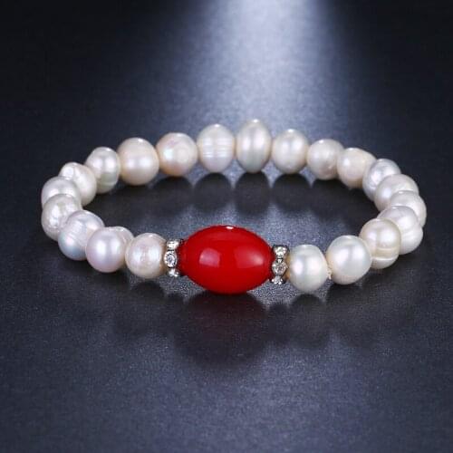 Emmaya Natural Fresh Water Pearl Bracelet Ladies Fashion Handmade Bracelet Pearl Bracelets for Women Fashion Accessories Gift