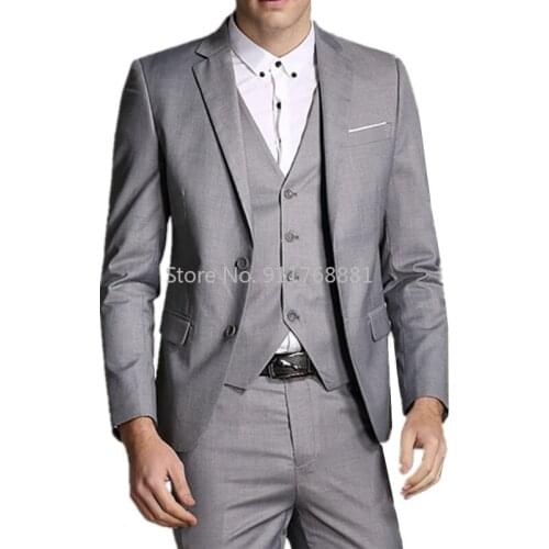 Blazers Pants Vest ) New Fashion Men Business Casual Suits Male Solid Color 3 Piece Sets Jacket Coat Trousers Waistcoat Custom