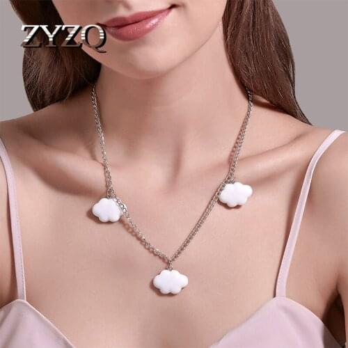 ZYZQ New White Cloud Necklace For Women Cartoon Cloud Clavicle Chain Ins Fashion Jewelry