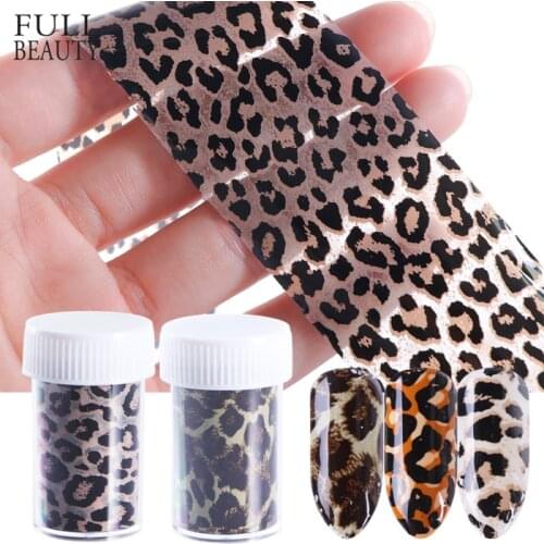 1 Roll Leopard Print Nail Foil Transfer Slider Sticker Animal Starry Adhesive Nail Wrap Decal 3D Decoration Tips Manicure CH730