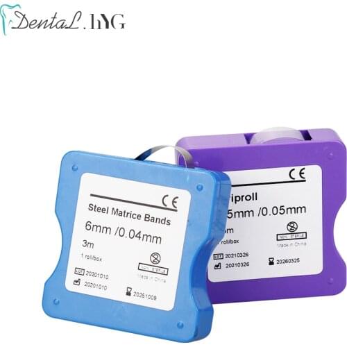 1 Roll Dental Stainless Steel/Resin Film Restoration Light Cured Resin Clear Matrix Bands 6mm/9.5mm Width 0.025mm Matrix Strips