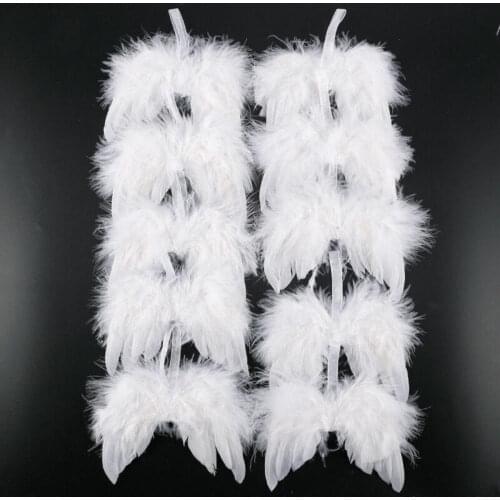 10Pcs White Feather Wing Lovely Chic Angel Hanging Ornament Home/Party/Wedding Ornaments Christmas Tree Decoration