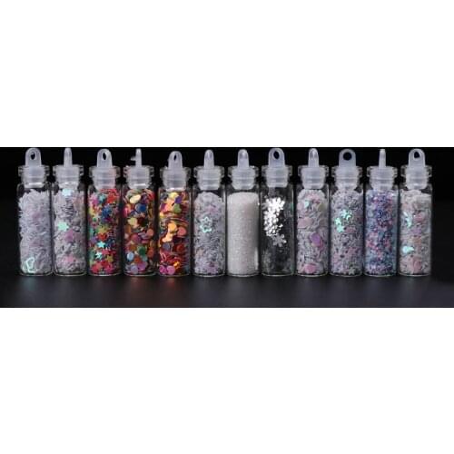 12 Bottle/Set Manicure Sequins DIY Nail Beauty Filling Tools Multi Functional Nails Art Glitter Powder Eyes Makeup Phone Case