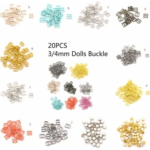 20Pcs/lot Handmade 3/4MM DIY Patchwork Buckle Dolls Clothing Adjustable Button Sewing Mini Buckle For Bjd Dolls