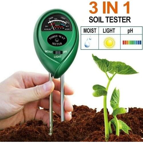 3 In 1 Plant Flowers Soil PH Tester Moisture Measuring Humidity Light Meter Hydroponics Analyzer Detector Hygrometer For Garden