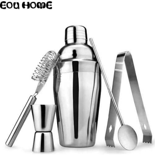 5Pcs 550ml Stainless Steel Cocktail Shaker Ice Clip Mixer Drink Bartender Browser Kit Bar Sets Tools Professional Bartender Tool