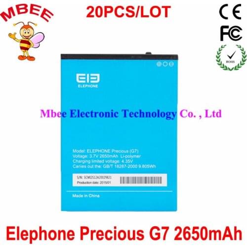 20PCS/LOT Original Elephone Precious G7 Battery Batterie Bateria Batterij Accumulator AKKU PIL 2650mAh