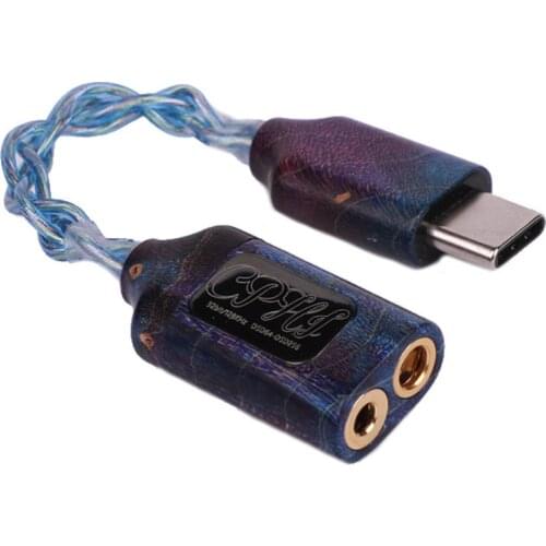 Type-C To 2.5mm 3.5mm Connector Dual Port CPHI PRO Amp Hifi Earphone Audio Cable Support 32bit 384khz For Android Phone Computer