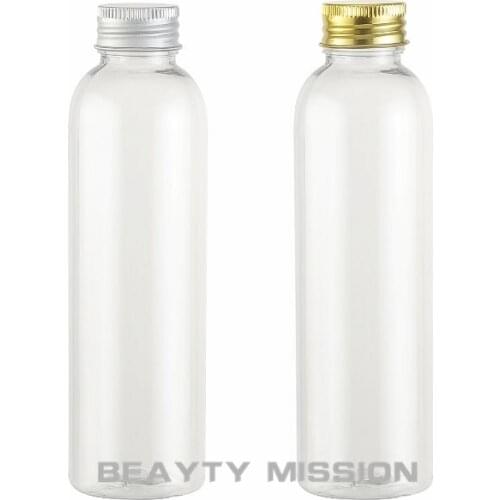 BEAUTY MISSION 150ML Clear Plastic Bottle Aluminum Screw Cap ,150CC Empty Cosmetic Container , Bath Foam Liquid Sub-bottling