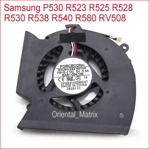 Free Shipping F81G-A BA91-08475B DC5V 0.5A For SAMSUNG P530 R523 R525 R528 R530 R538 R540 R580 RV508 Laptop Cooling Fan