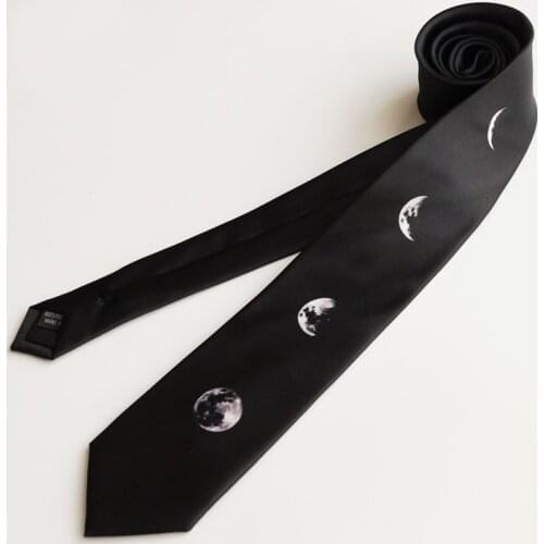 Free shipping New Mens male fashion Original women obscure looking black tie eclipse universe photo retro literary necktie