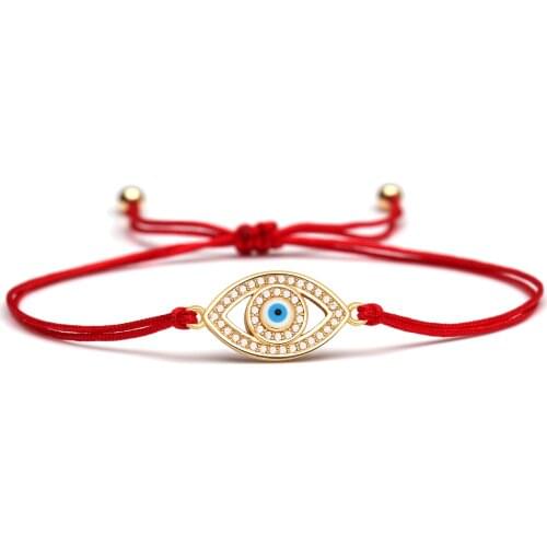 Sparkling White Cubic Zirconia Blue Evil Eye Charm Bracelet Women Girl 2020 New Fashion Greek Eye Red String Handmade Jewelry He