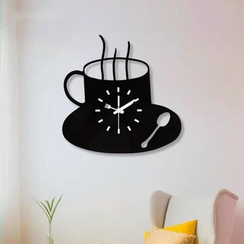 12'' Round Coffee Decor Analog Wall Clock, Home Cafe Restaurant Hotel Decorative Non-ticking Quartz Silent Wall Clocks Watch