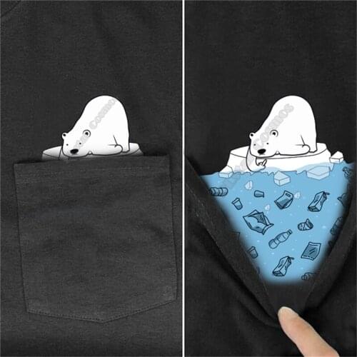 PLstar Cosmos T Shirt summer pocket Save The Earth Polar Beer printed t-shirt men for women shirts tops funny cotton black tees