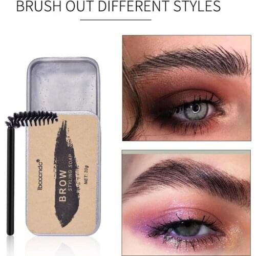Ibcccndc Eyebrow Styling Cream Natural Long-lasting Colorless Eyebrow Shaping Soap Styling Gel Wax+Brush Eye Brow Cosmetic TSLM1