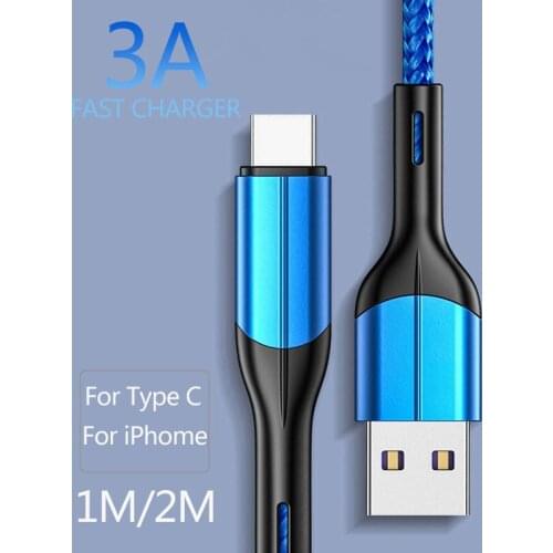 3A USB Type C Cable Wire For Xiaomi mi 11 Samsung S10 S20 Mobile Phone Fast Charging USB C Cable Type-C Charger Micro USB Cables