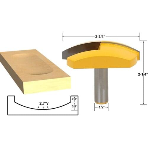 1pcs Large Bowl Router Bit - 2.7" Radius - 2-3/4" Wide - 1/2" Shank