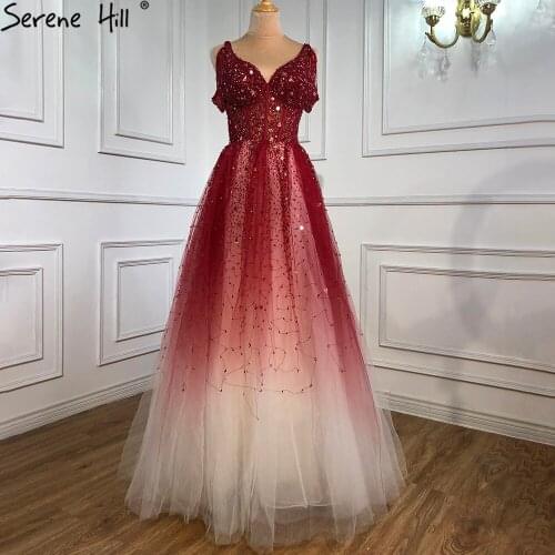 Gradual Change Red Evening Dresses Gowns 2021 Beading A-Line Sexy For Women Party Night BLA70983 Serene Hill