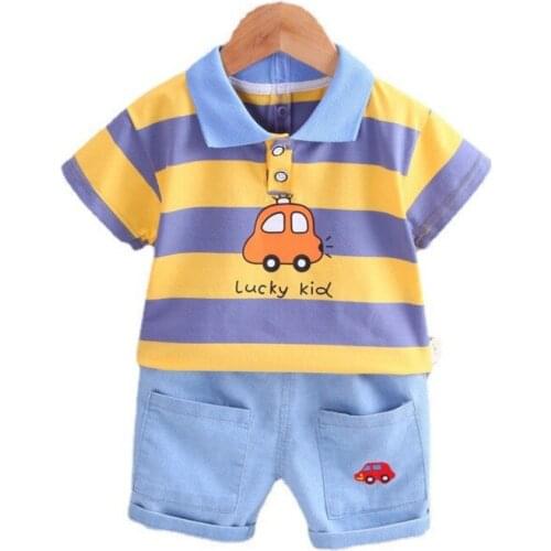 Summer Children Girls Fashion Clothing Baby Boys Cartoon T Shirt Shorts 2Pcs/sets Kids Infant Clothes Toddler Cotton Tracksuits