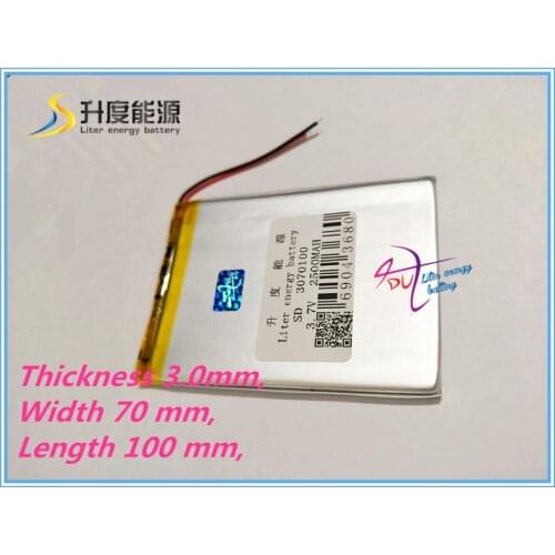 Liter energy battery 3.7V lithium Tablet polymer battery 3070100 2500MAH tablet computer navigation built-in battery