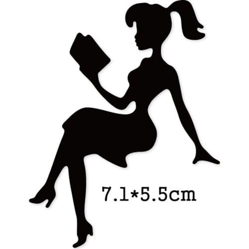 Metal Cutting Dies Girl reading book 2020 New Crafts Stencil For DIY Scrapbooking Paper/photo Cards Making Embossing Die
