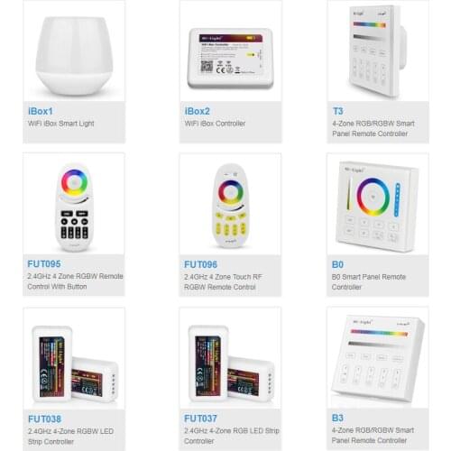 Miboxer RGB/RGBW led strip Light dimmer 2.4G 4-Zone Brightness Smart Panel WiFi iBox Smart Controller iBox1