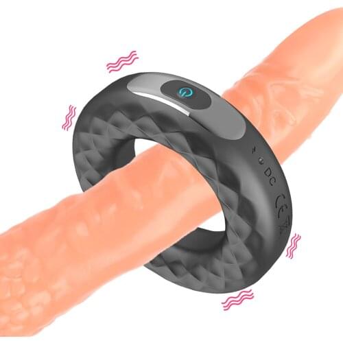 USB Lock Ring Male Masturbator 10 Frequency Vibrating Penis Ring Cock Ring Delay Ejaculation Silicone Sex Toys For Men Erection