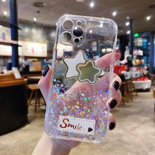 Gradient Star Flashing Star Phone Case For Realme C21 Transparent Tpu Bumper Soft Cover For Realme C 21 Phone Case
