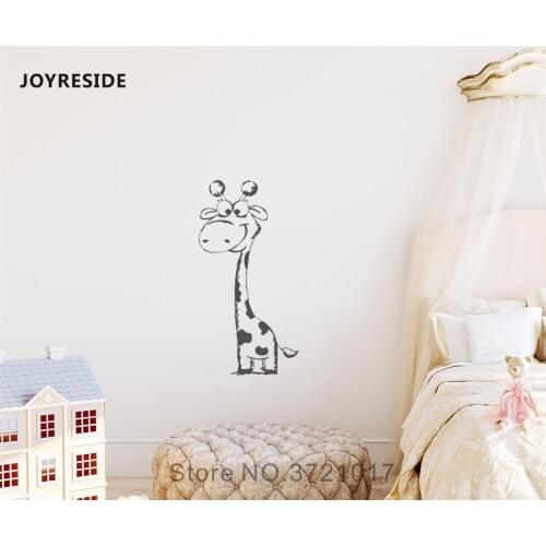 JOYRESIDE Giraffe Wall Wild Animal Decal Vinyl Sticker Decor Bedroom Children Kids Room Living Room Interior Design Mural A355