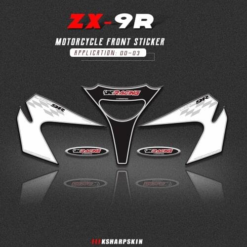 New 3D Gel Motorcycle Front Fairing Sticker Protector Number Board For Kawasaki ZX9R zx 9r E Series- F Series 2000-2003
