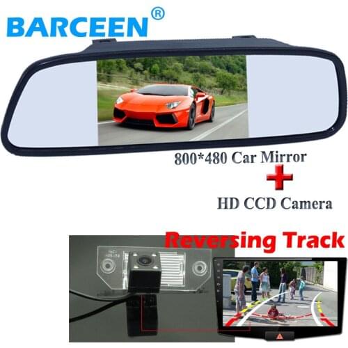 Suitable for Ford-focus sedan wire car rearview camera bring 8 led ccd lens and Dynamic track line +5" for all car use mirror