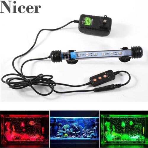 Aquarium Diving Light 110V~240V GL-24TD/18TD/12TD/6TD Single Row RGB Remote Control Timer 4/8/12 Hours Waterproof Lighting