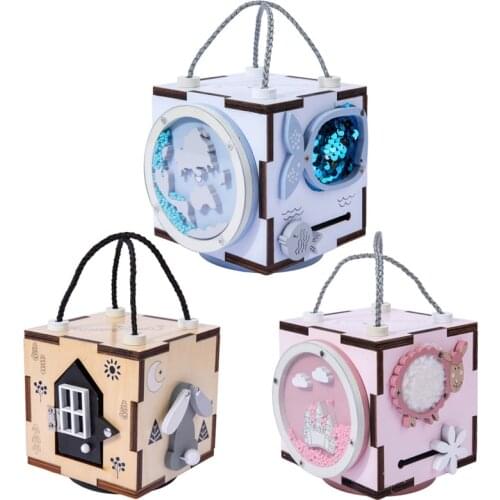 Montessori Busy Cube Unlocking Toy Basic Life Skills Learning Sensory Play Kids Wooden Toy For Kids 2 To 4 Years Old Educational