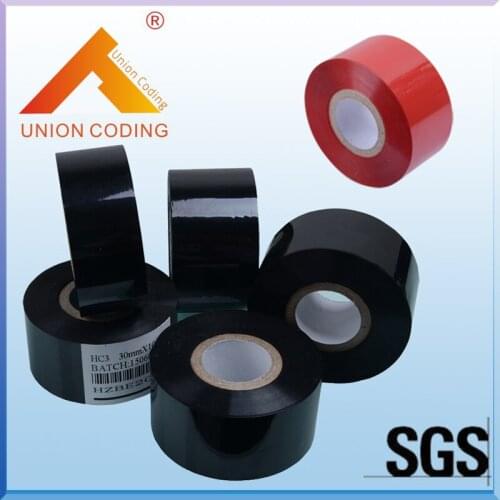 HOT SALE Black Width 35mm length 100m expiry date stamping machin hot coding foil for coder for PP,PVC,PET bags