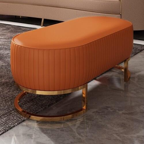 Clothing Store Small Apartment Bench for Hotel Hallway Porch Leather Shoe Replacement Stool Living Room Bedroom Sofa Low Ottoman