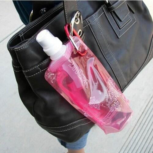 480mL Foldable Reusable Sport Water Bottle Bag BPA-Free Bicycle Camping Outdoor Travel Easy Carry Eco-Friendly