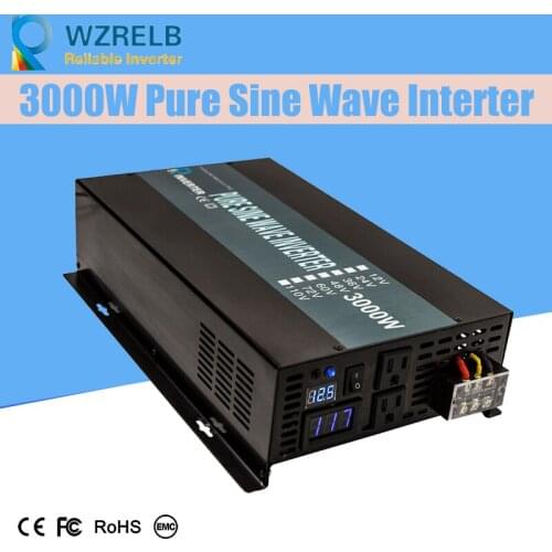 WZRELB Continuous Power 3000w Pure Sine Wave Solar Inverter 24V To 220V Off-grid Pure Sine Wave Solar Inverter Solar Converter