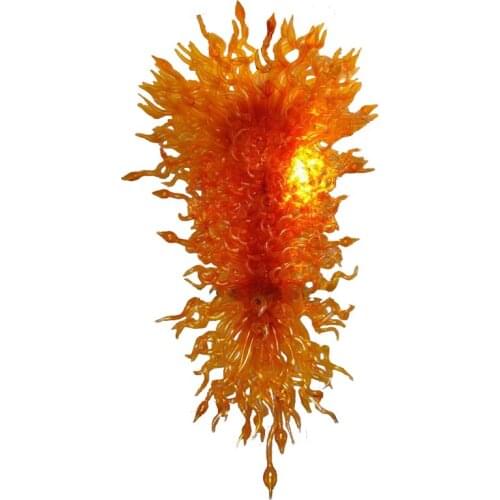 Modern Large Chandeliers 72 Inch Long LED Light Source Hand Blown Glass Chandelier Lamp for Living Room Brown Color