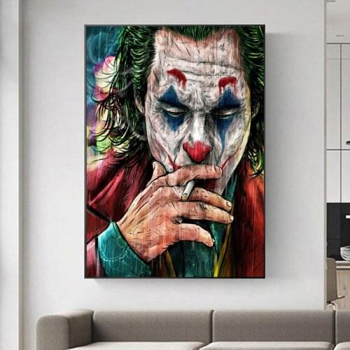 Modern Movie Street Graffiti Mobile Star Clown Art Canvas Painting and Poster Prints Wall Art Living Room Home Decoration