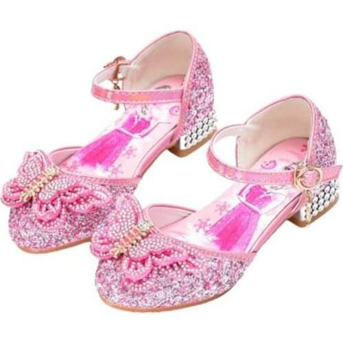 Disney Frozen Girls' Princess Shoes Childrens Party Dress Wedding Shoes Soft Flat Heel Sandal Dress Princess Elsa Shoes