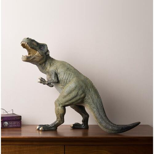 62CM Large Huge -TOP Unique collection gift -Christmas home office Decoration-Tyrannosaurus Rex Dinosaur color bronze sculpture