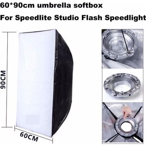 High quality nylon 60*90cm umbrella softbox For Speedlite Studio Flash Speedlight 24*36in Soft box Bowens bayonet softbox