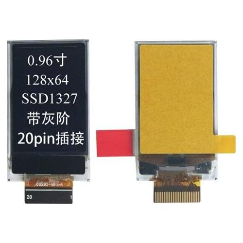 0.96 inch 20PIN White OLED Display Screen SSD1327 Drive IC 64*128 Plug-in 8Bit Parallel Interface