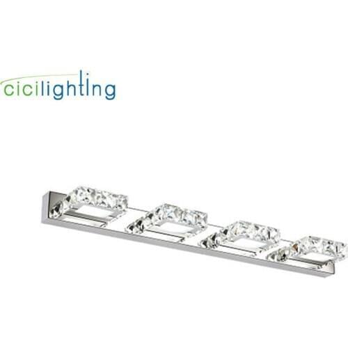 110-220V L16cm 32cm 46cm 62cm Modern Minimalist LED Crystal Stainless Steel Mirror Front Lamp Bathroom Vanity Toilet Wall Lights