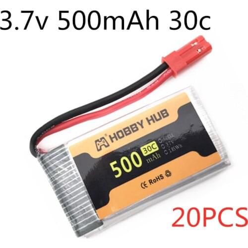 20pcs 802540 3.7v 500mAh 30C JST Plug lipo Battery For HJ818 HJ819 509W DFDF161 X400 X500 X300C X800 1315S Remote Control Drone