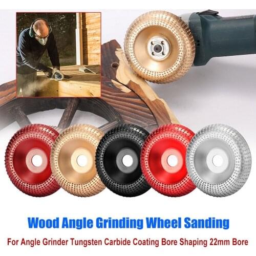 4" Wood Grinding Wheel Rotary Disc Sanding Wood Carving Tool Abrasive Disc For 100mm Angle Grinder 22mm Bore Woodworking Tool