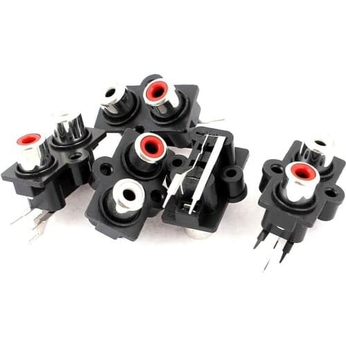 5pcs PCB Mount 2 Position Stereo Audio Video Jack RCA Female Connector Drop Shipping