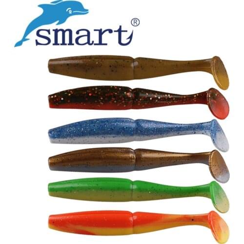 SMART Soft Baits 6Pcs 70mm/3.3g Or 4Pc 95mm/7.4g Fishing Lures Isca Artificial Para Pesca Grub Silicone Bait Leurre Peche Souple