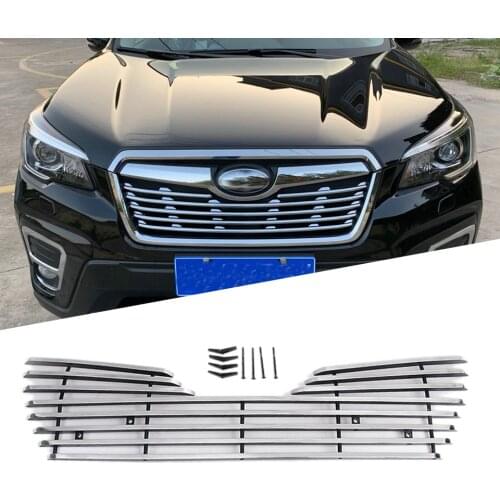 ABS Chrome Front Grille Cover For Subaru Forester SK 2019 Car Decorate Accessories Grille Cover Mesh Trim